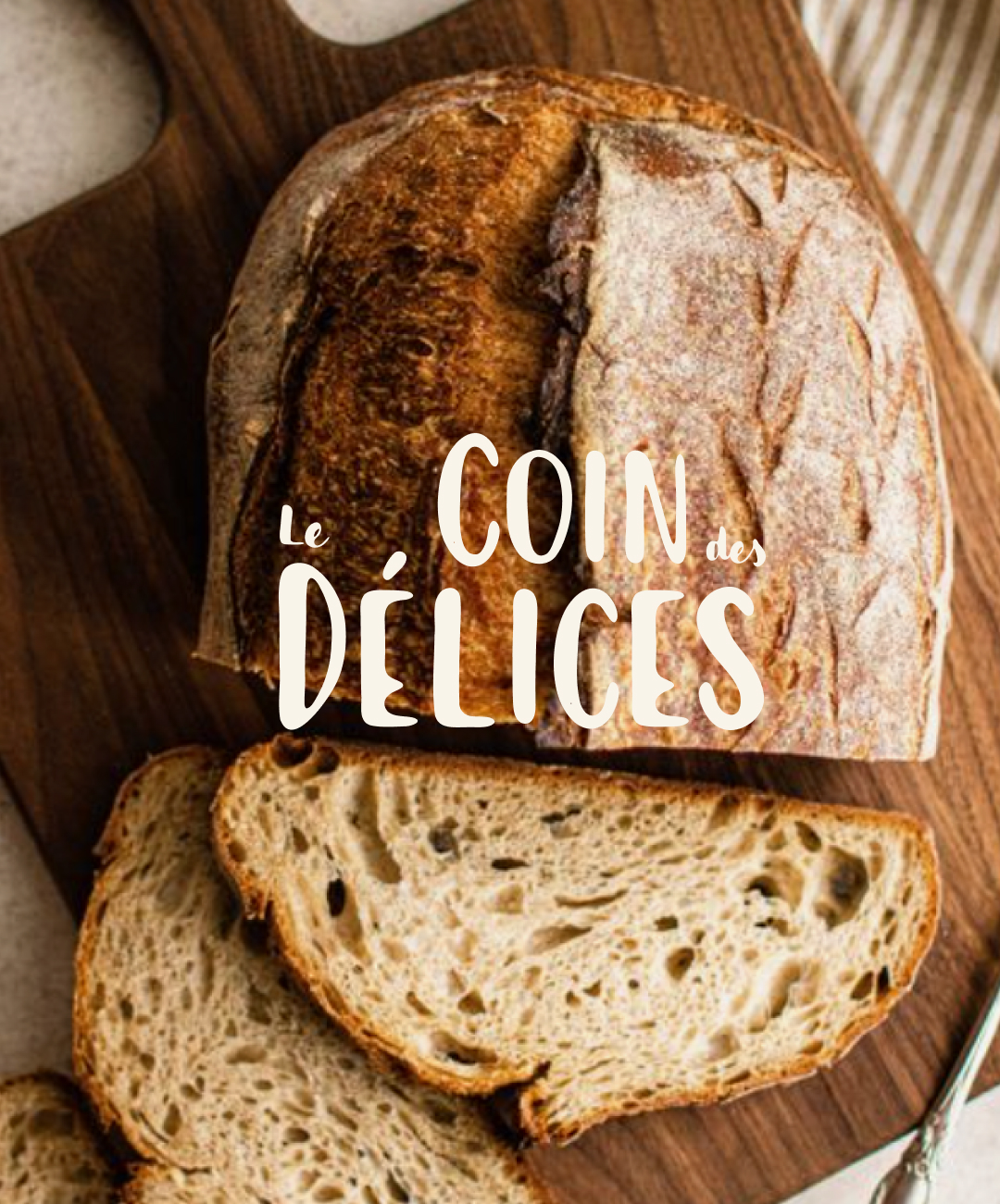 Mise en situation du logo du coin des délices réalisé par Clémentine Besacier